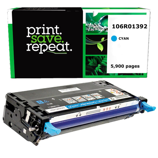 Xerox 106R01392, 106R01388 Cyan High Yield Remanufactured Toner Cartridge [5,900 Pages]