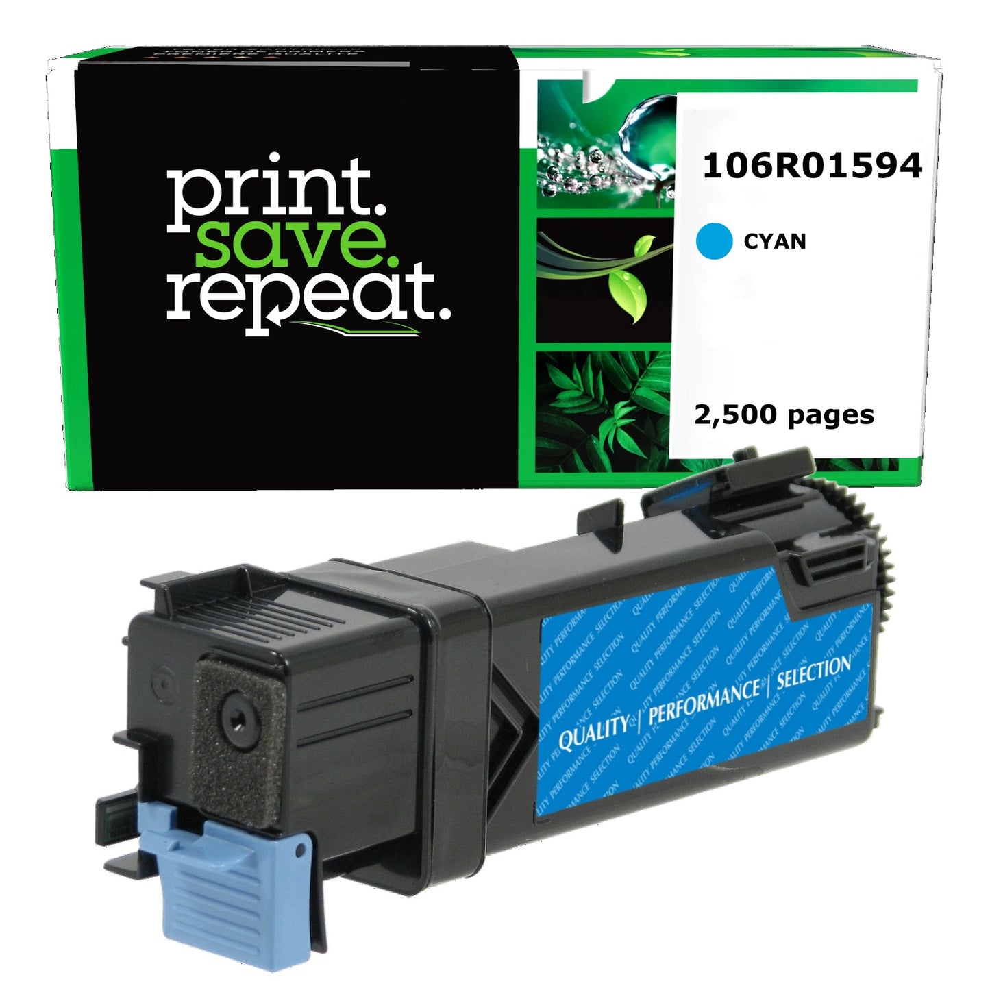 Xerox 106R01594, 106R01591 Cyan High Yield Remanufactured Toner Cartridge [2,500 Pages]