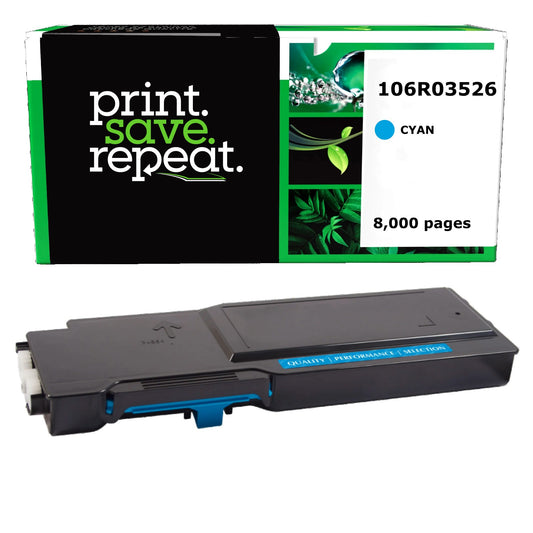 Xerox 106R03526 Cyan Extra High Yield Remanufactured Toner Cartridge [8,000 Pages]