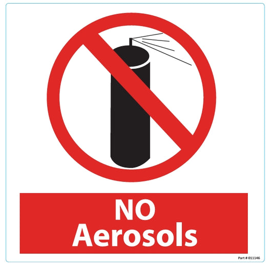 6" x 6" No Aerosols Black/Red | Pack of 10 labels