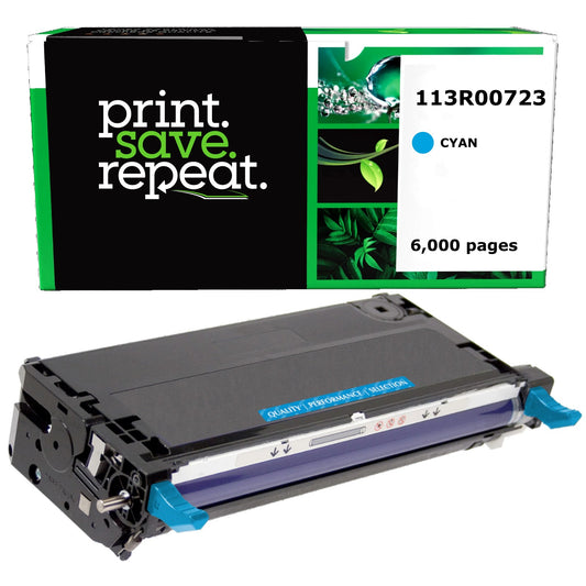Xerox 113R00723 Cyan High Yield Remanufactured Toner Cartridge [6,000 Pages]