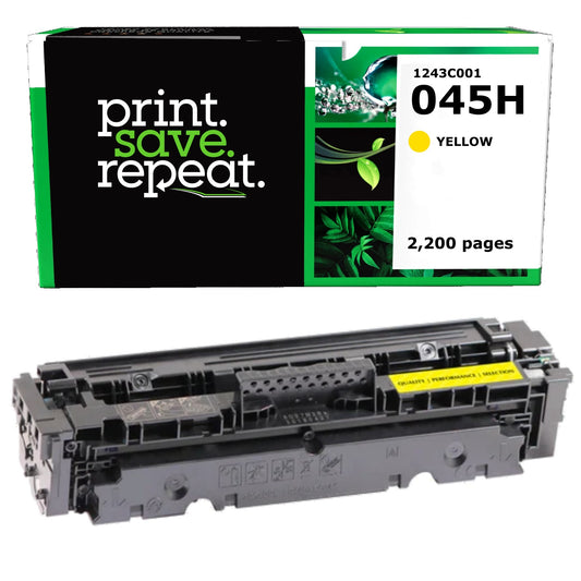 Canon 045H Yellow High Yield Remanufactured Toner Cartridge [2,200 Pages]