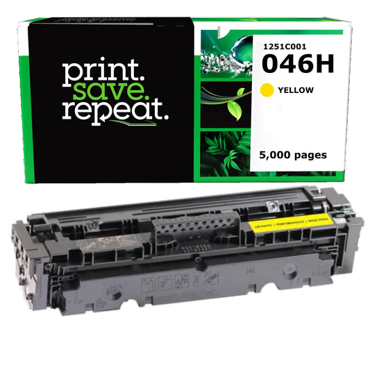 Canon 046H Yellow High Yield Remanufactured Toner Cartridge [5,000 Pages]