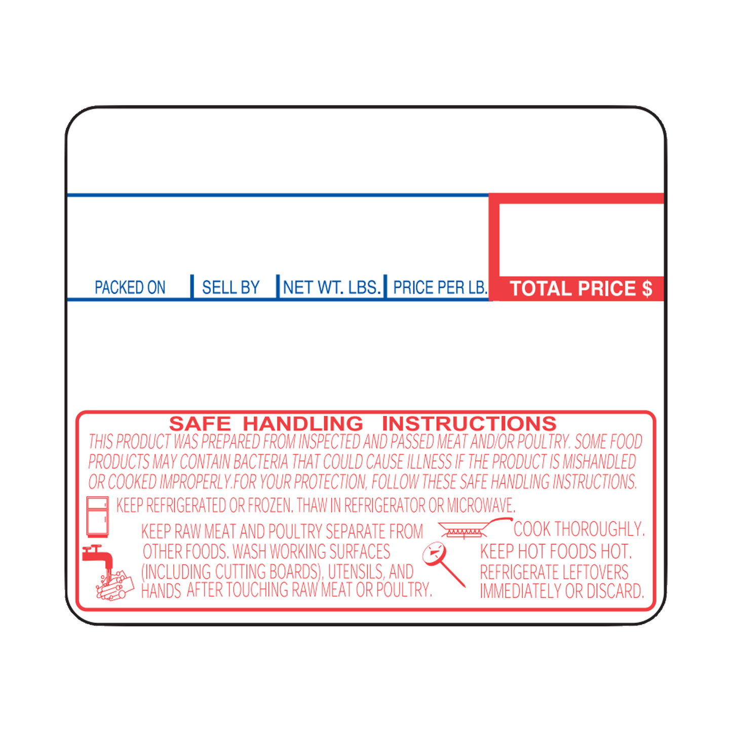 58mm x 50mm Cas Scale Labels | 600 Roll | 12 Pack | Non-UPC Safe Handling