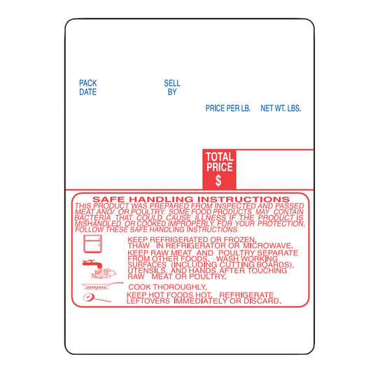 60mm x 80mm Digi Scale Labels | 1800 Roll | 3 Pack | Safe Handling