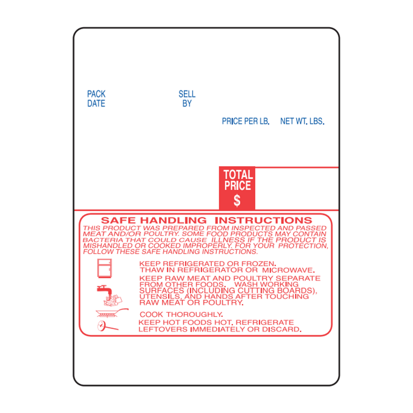 60mm x 80mm Digi Scale Labels | 580 Roll | 15 Pack | Safe Handling