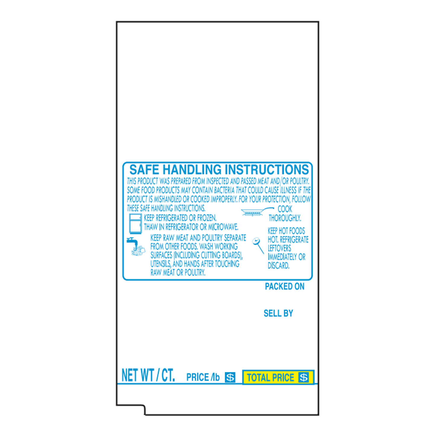 48mm x 92mm Tec Scale Labels | 300 Roll | 16 Pack | Safe Handling