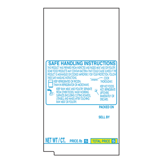 48mm x 92mm Tec Scale Labels | 300 Roll | 16 Pack | Safe Handling