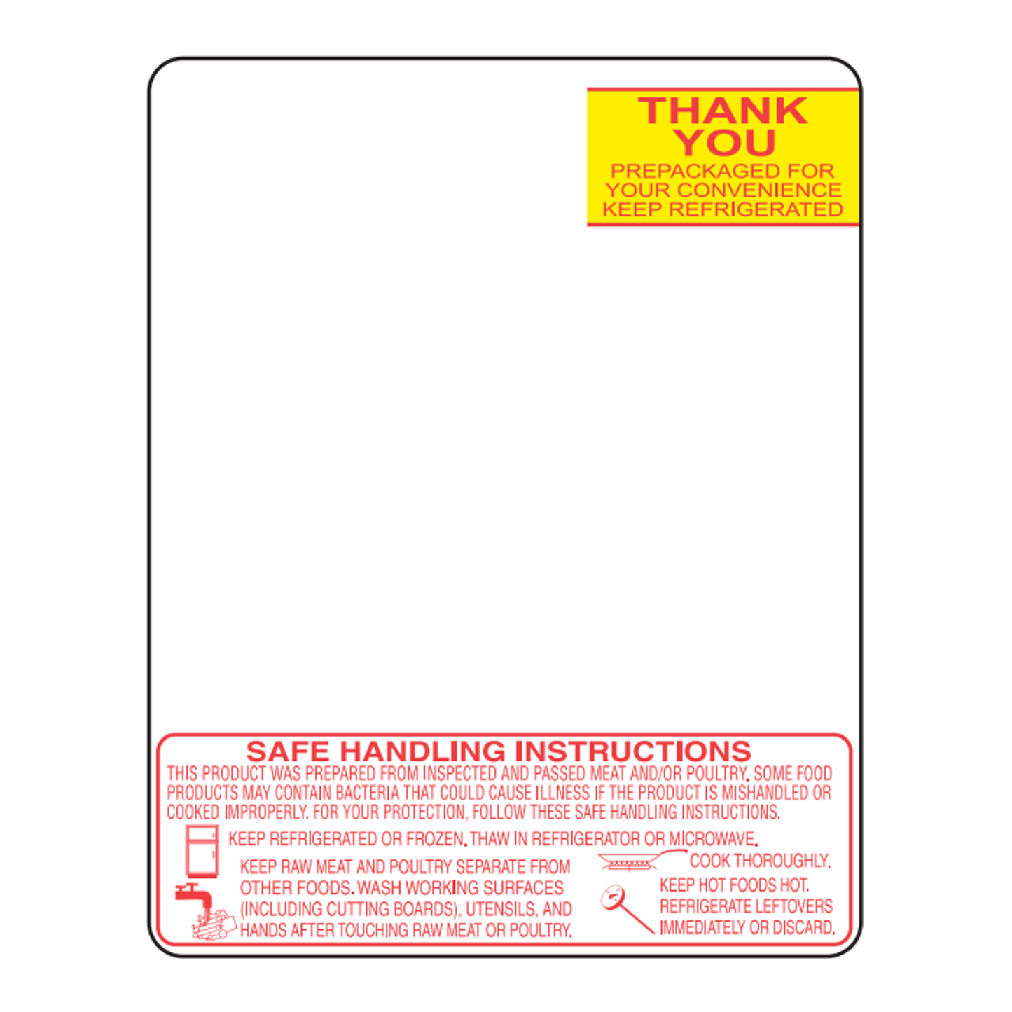 2.625" x 3.3125" Toledo Scale Labels | 375 Roll | 30 Pack | Red/Yellow | Safe Handling
