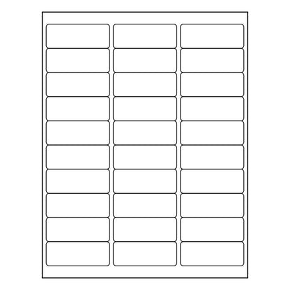 2.625" x 1" Sheet Labels | 30 UP | 1,000 Pack