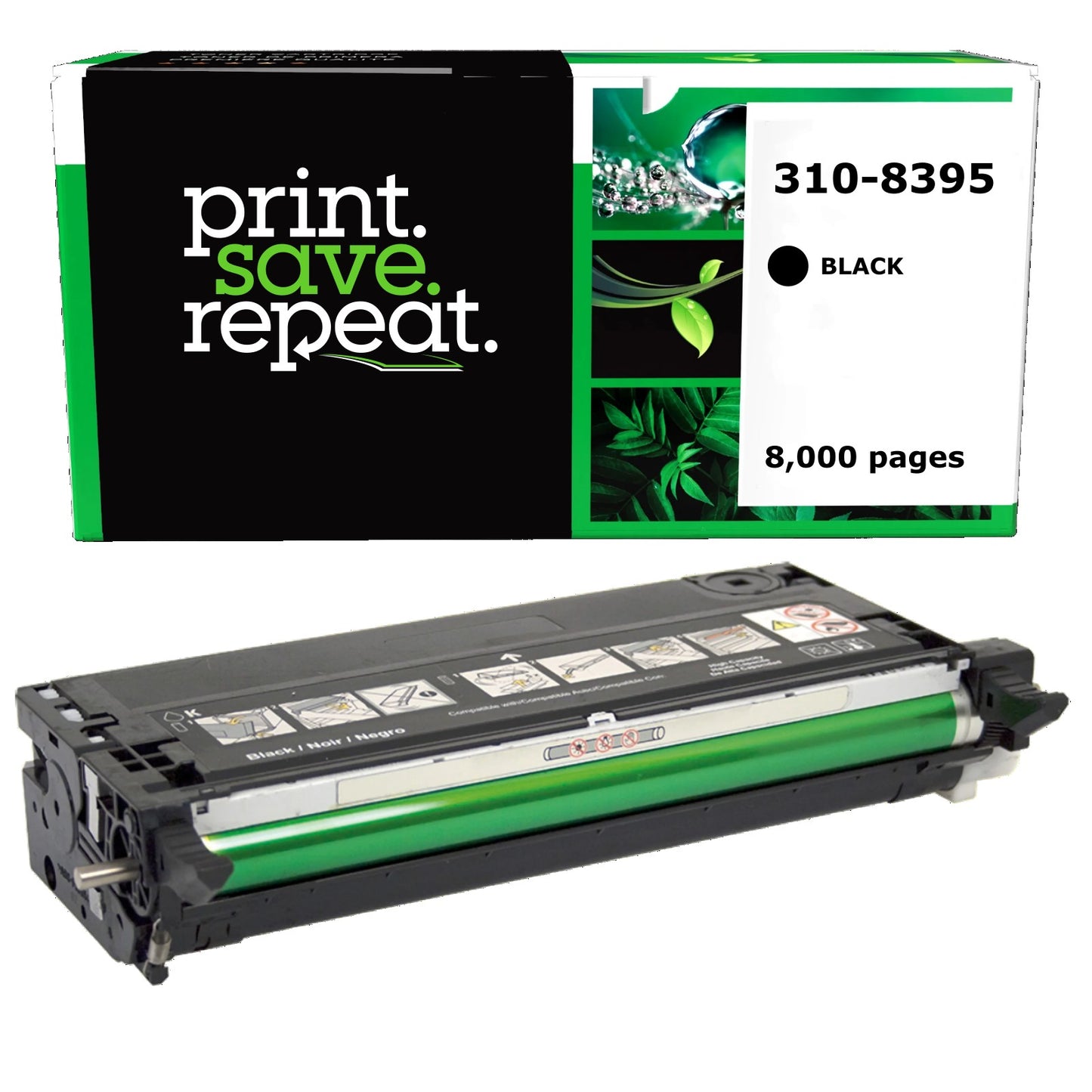 Dell 310-8395, XG721, 310-8396, XG725, 310-8092, 310-8093 Black High Yield Remanufactured Toner Cartridge [8,000 Pages]