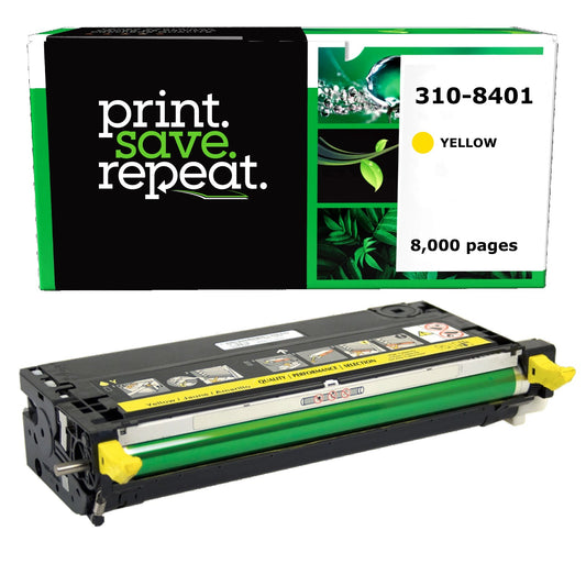 Dell 310-8401, XG724, 310-8402, XG728, 310-8098, 310-8099 Yellow High Yield Remanufactured Toner Cartridge [8,000 Pages]