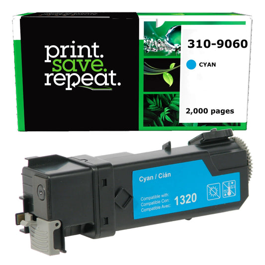 Dell 310-9060, KU053, 310-9061, TP113 Cyan High Yield Compatible Toner Cartridge [2,000 Pages]