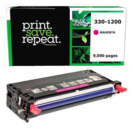 Dell 330-1200, G484F, 330-1195, G480F Magenta High Yield Remanufactured Toner Cartridge [9,000 Pages]
