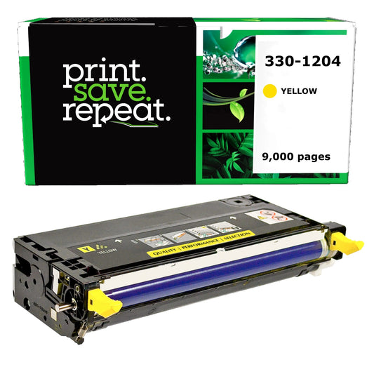 Dell 330-1204, G485F, 330-1196, G481F Yellow High Yield Remanufactured Toner Cartridge [9,000 Pages]