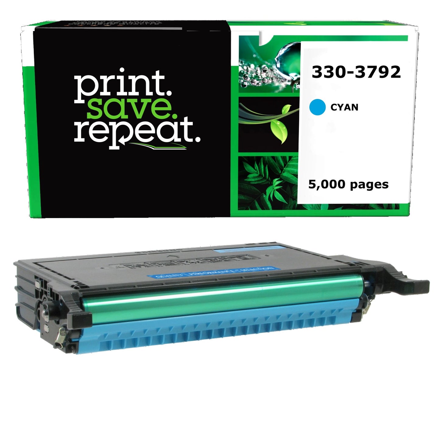 Dell 330-3792, J394N, 330-3788, G534N Cyan High Yield Remanufactured Toner Cartridge [5,000 Pages]