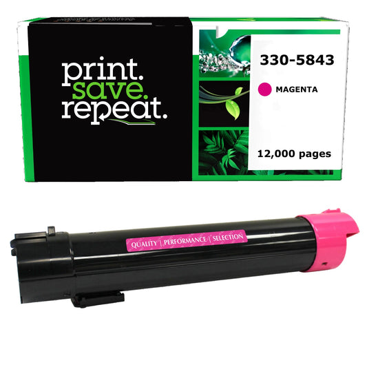 Dell 330-5843, P946P, R272N Magenta High Yield Remanufactured Toner Cartridge [12,000 Pages]