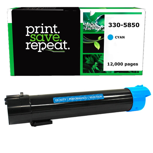 Dell 330-5850, G450R, P614N Cyan High Yield Remanufactured Toner Cartridge [12,000 Pages]