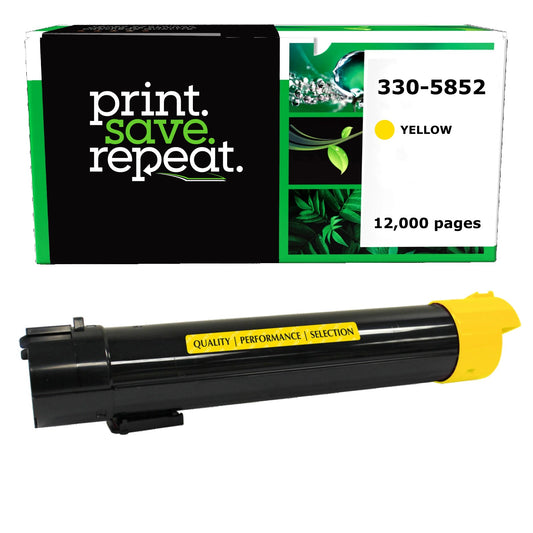 Dell 330-5852, F916R, T222N Yellow High Yield Remanufactured Toner Cartridge [12,000 Pages]