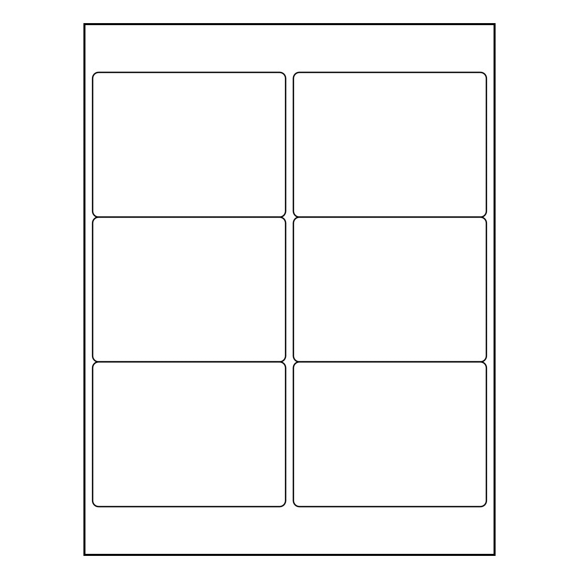 4" x 3.33" Sheet Labels | 6 UP | 1,000 Pack