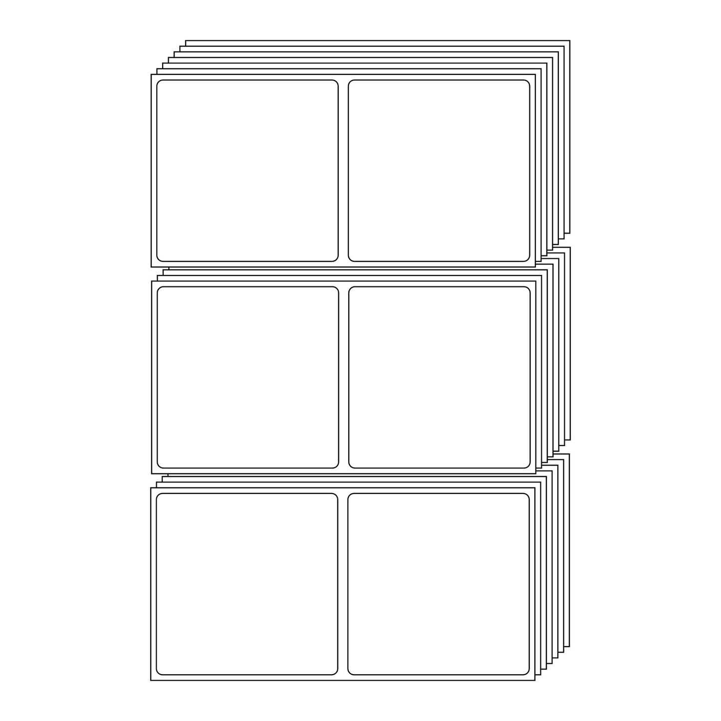 Thermal Transfer Labels 4" x 4" – Fanfold – 3 Stacks of 2,500