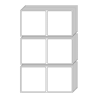 Thermal Transfer Labels 4" x 4" – Fanfold – 3 Stacks of 2,500