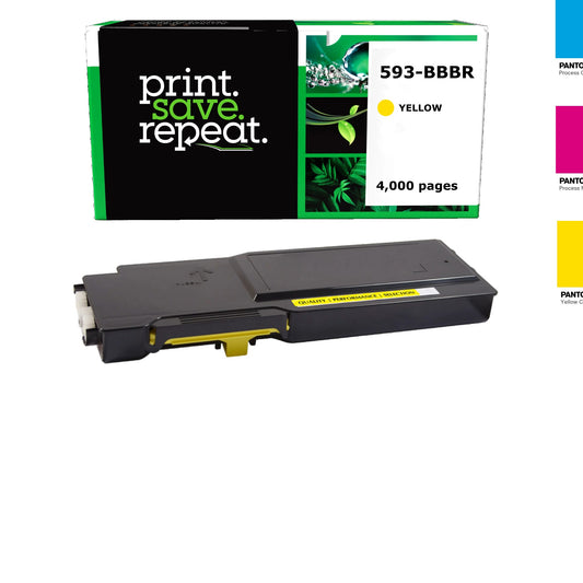 Dell 593-BBBR, YR3W3, 593-BBBO, RP5V1 Yellow High Yield Remanufactured Toner Cartridge [4,000 Pages]
