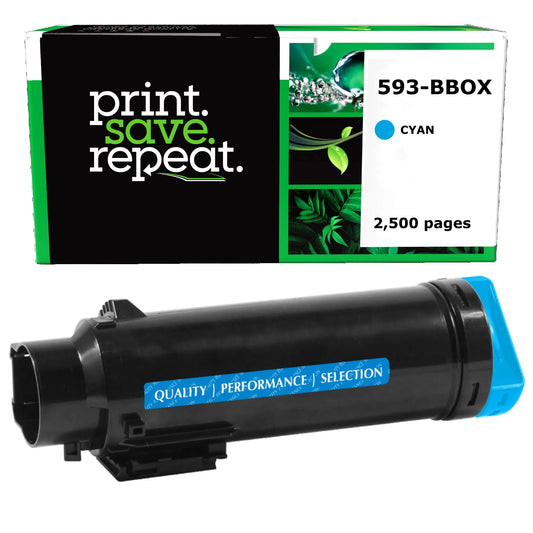 Dell 593-BBOX, 4R6JN, P3HJK Cyan High Yield Remanufactured Toner Cartridge [2,500 Pages]