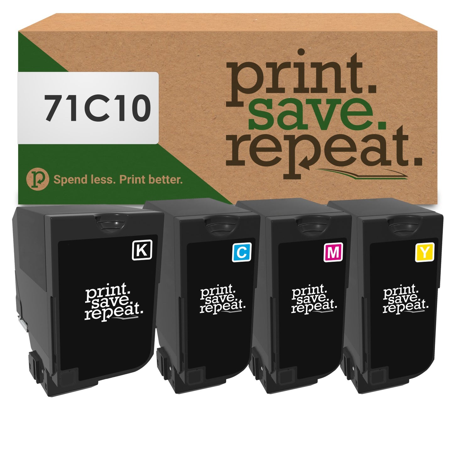 Lexmark 71C10 4-Color Combo Pack Remanufactured Toner for CS730, CS735, CS737, CX730, CX735, CX737