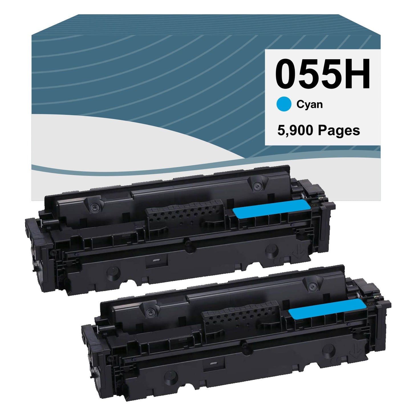 Canon 055H Cyan High Yield Compatible Toner Cartridge [5,900 Pages] - 2 Pack