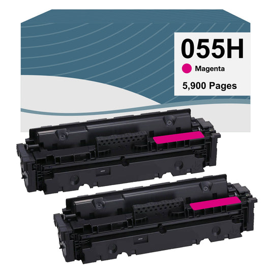 Canon 055H Magenta High Yield Compatible Toner Cartridge [5,900 Pages] - 2 Pack