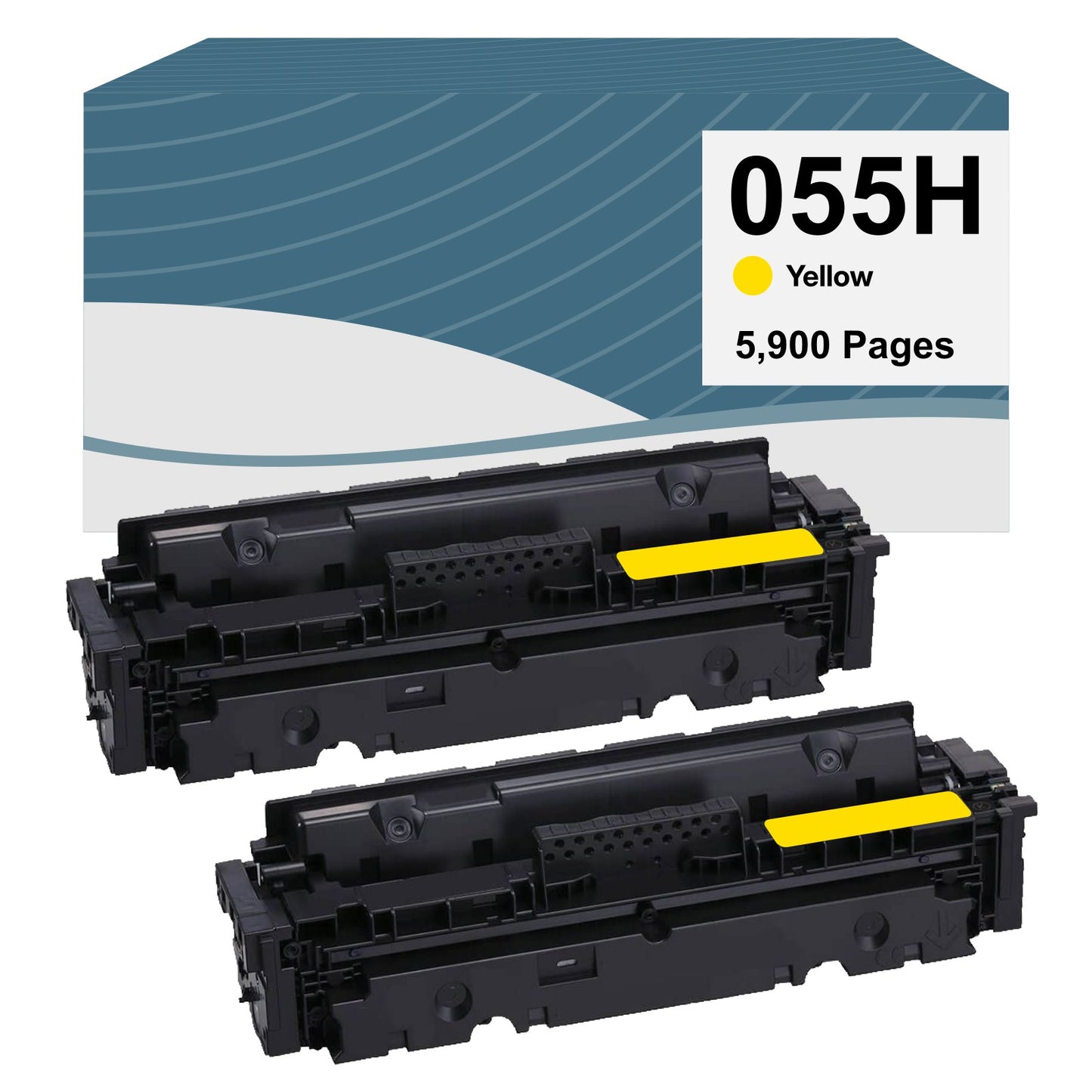 Canon 055H Yellow High Yield Compatible Toner Cartridge [5,900 Pages] - 2 Pack