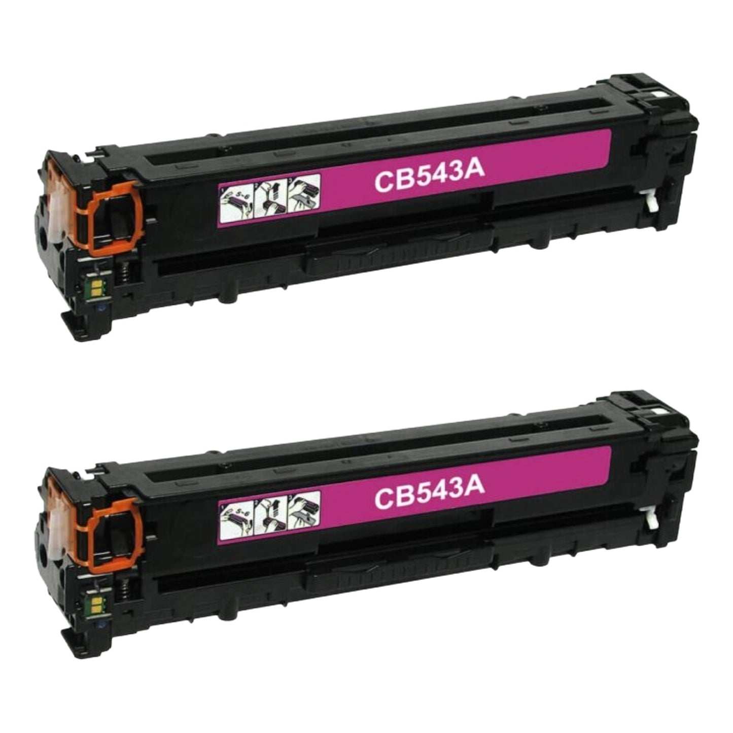 HP CB543A (125A) Magenta Compatible Toner Cartridge [1,400 pages] 2-Pack