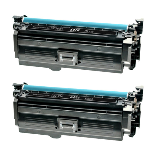 HP CE260A (647A) Black Compatible Toner Cartridge [8,500 pages] 2-Pack