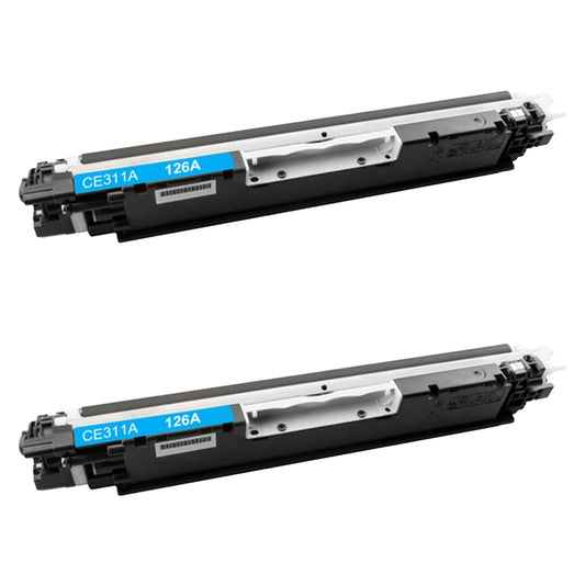 HP CE311A (126A) Cyan Compatible Toner Cartridge [1,000 pages] 2-Pack