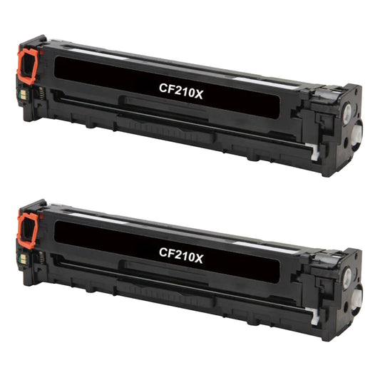 HP CF210X (131X) Black Compatible Toner Cartridge [2,200 pages] 2-Pack