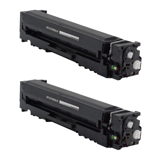 HP CF400X (201X) Black Compatible Toner Cartridge [2,800 pages] 2-Pack