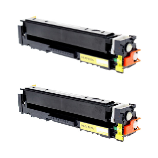 HP CF402A (201A) Yellow Compatible Toner Cartridge [1,400 pages] 2-Pack