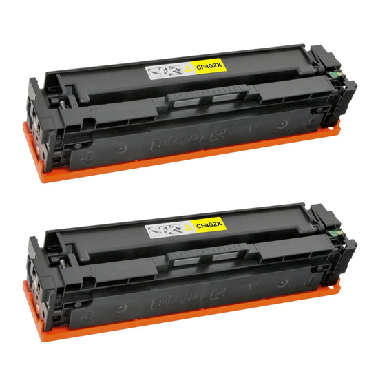 HP CF402X (201X) Yellow Compatible Toner Cartridge [2,300 pages] 2-Pack