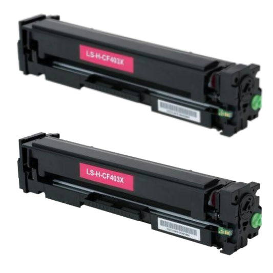 HP CF403X (201X) Magenta Compatible Toner Cartridge [2,300 pages] 2-Pack