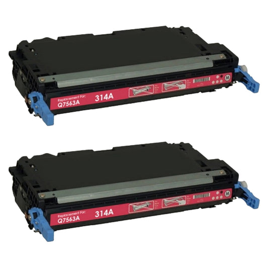 HP Q7563A (314A) Magenta Compatible Toner Cartridge [3,500 pages] 2-Pack
