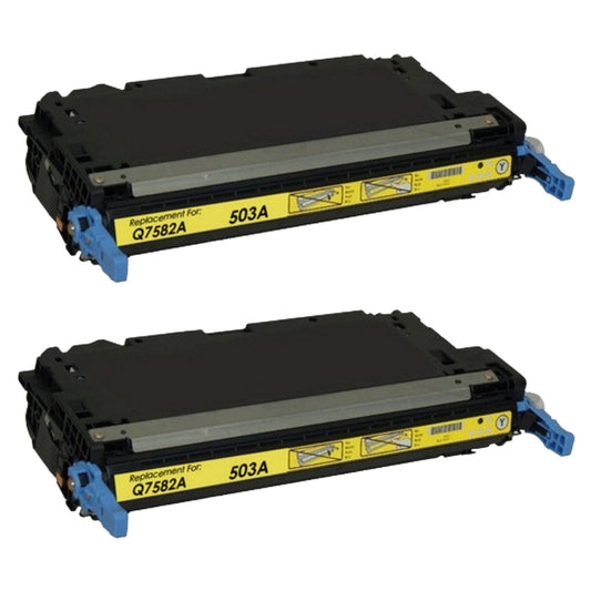 HP Q7582A (503A) Yellow Compatible Toner Cartridge [6,000 pages] 2-Pack