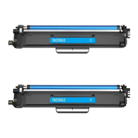 Brother TN229XLC Cyan High Yield Compatible Toner Cartridge [2,300 pages] 2-Pack
