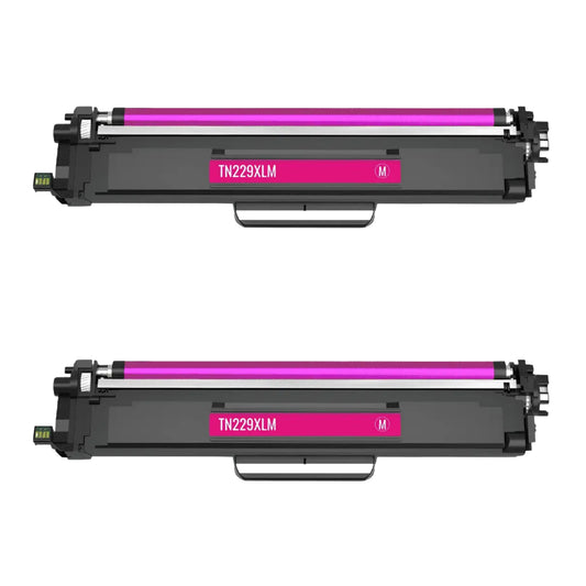 Brother TN229XLM Magenta High Yield Compatible Toner Cartridge [2,300 pages] 2-Pack