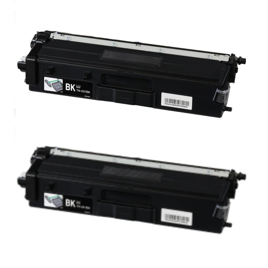 Brother TN431BK Black Compatible Toner Cartridge [3,000 pages] 2-Pack
