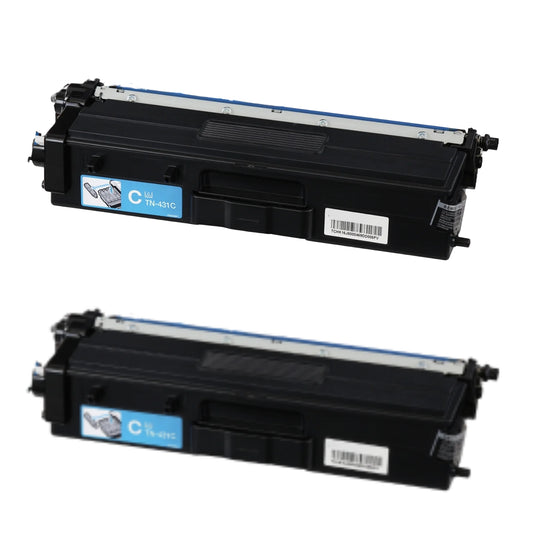 Brother TN431C Cyan Compatible Toner Cartridge [1,800 pages] 2-Pack