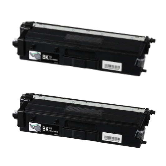 Brother TN436BK Black Super High Yield Compatible Toner Cartridge [6,500 pages] 2-Pack