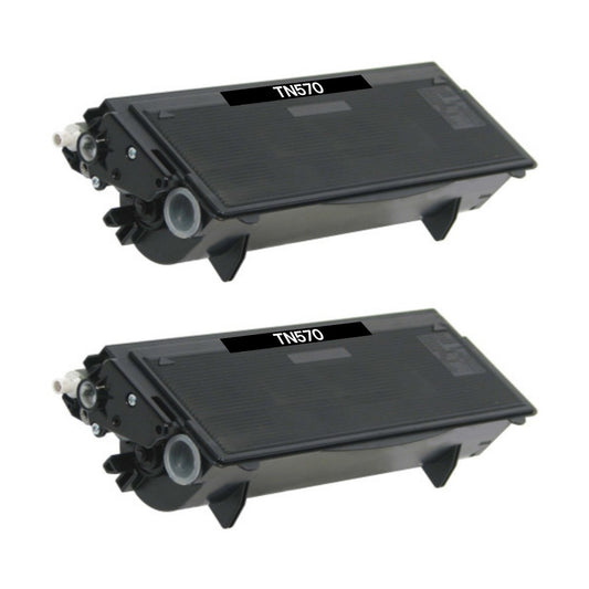 Brother TN570 High Yield Compatible Toner Cartridge [6,700 pages] 2-Pack