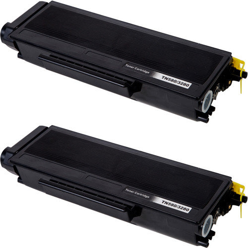 Brother TN580 High Yield Compatible Toner Cartridge [7,000 pages] 2-Pack