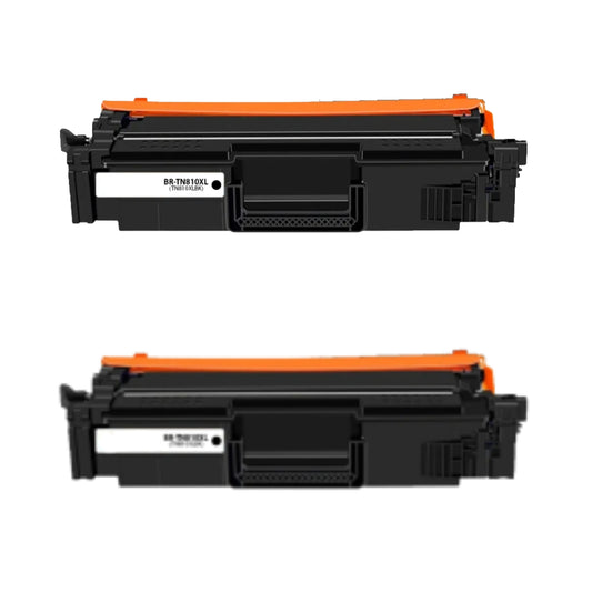 Brother TN810XLBK Black High Yield Compatible Toner Cartridge [12,000 pages] 2-Pack